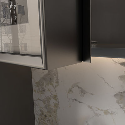 chất lượng  2.4m Matte Black Aluminum Furniture Profile For Wardrobe Cabinet Door Glass nhà máy sản xuất