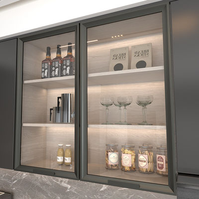 Matte Black Modern Kitchen Aluminum Furniture Profile Cho Cửa Tủ
