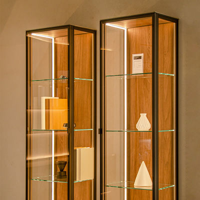 Tiết kiệm không gian Curio Tường gắn kính Cabinet hiển thị màn hình với đèn LED