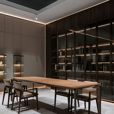 2700MM Khung màn hình tường có thể khóa Cabinet Glass Wall Almirah Aluminium Framed