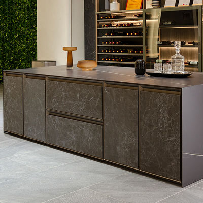 Máy bếp mô-đun màu đen màu đen màu đen Almirah Bar Cabinets tùy chỉnh