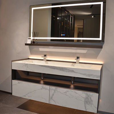 Tường lắp tủ phòng tắm Vanity LED ánh sáng gương tủ