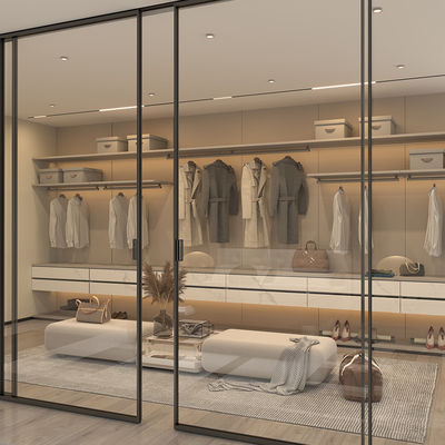 Khách sạn Aluminum Frame Glass Sliding Door Soft Closing Synchronization Glass Sliding Door (Cửa trượt kính khung nhôm)