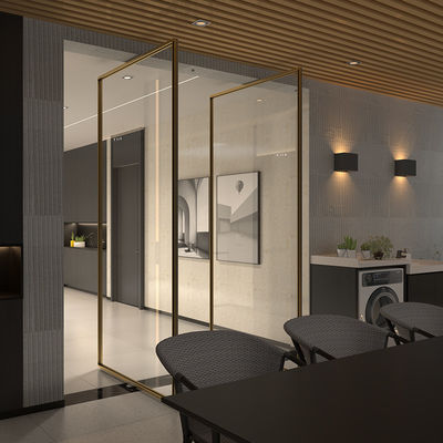 Luxury Aluminum Frame Interior Pivot Doors For House Windproof (cửa xoay nội thất bằng nhôm sang trọng)