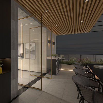 Luxury Aluminum Frame Interior Pivot Doors For House Windproof (cửa xoay nội thất bằng nhôm sang trọng)