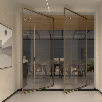 Luxury Aluminum Frame Interior Pivot Doors For House Windproof (cửa xoay nội thất bằng nhôm sang trọng)