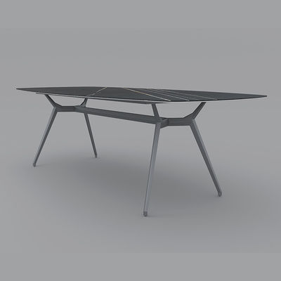 Phòng ăn sang trọng đặt Rock Table Top Aluminum Base Bàn ăn cho Villa