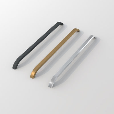 Hỗn hợp kim nhôm Modern Wardrobe Handle Màu đen Matt