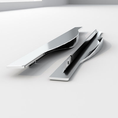 Phòng ngủ đồ nội thất phần cứng tay cầm Chrome Cabinet Drawer Flush Pull Aluminium tay cầm