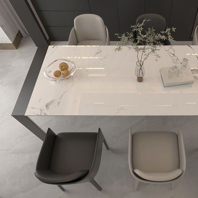 Nội thất nội thất nhôm cho nhà chân đá tấm bàn ăn đá sintered hiện đại